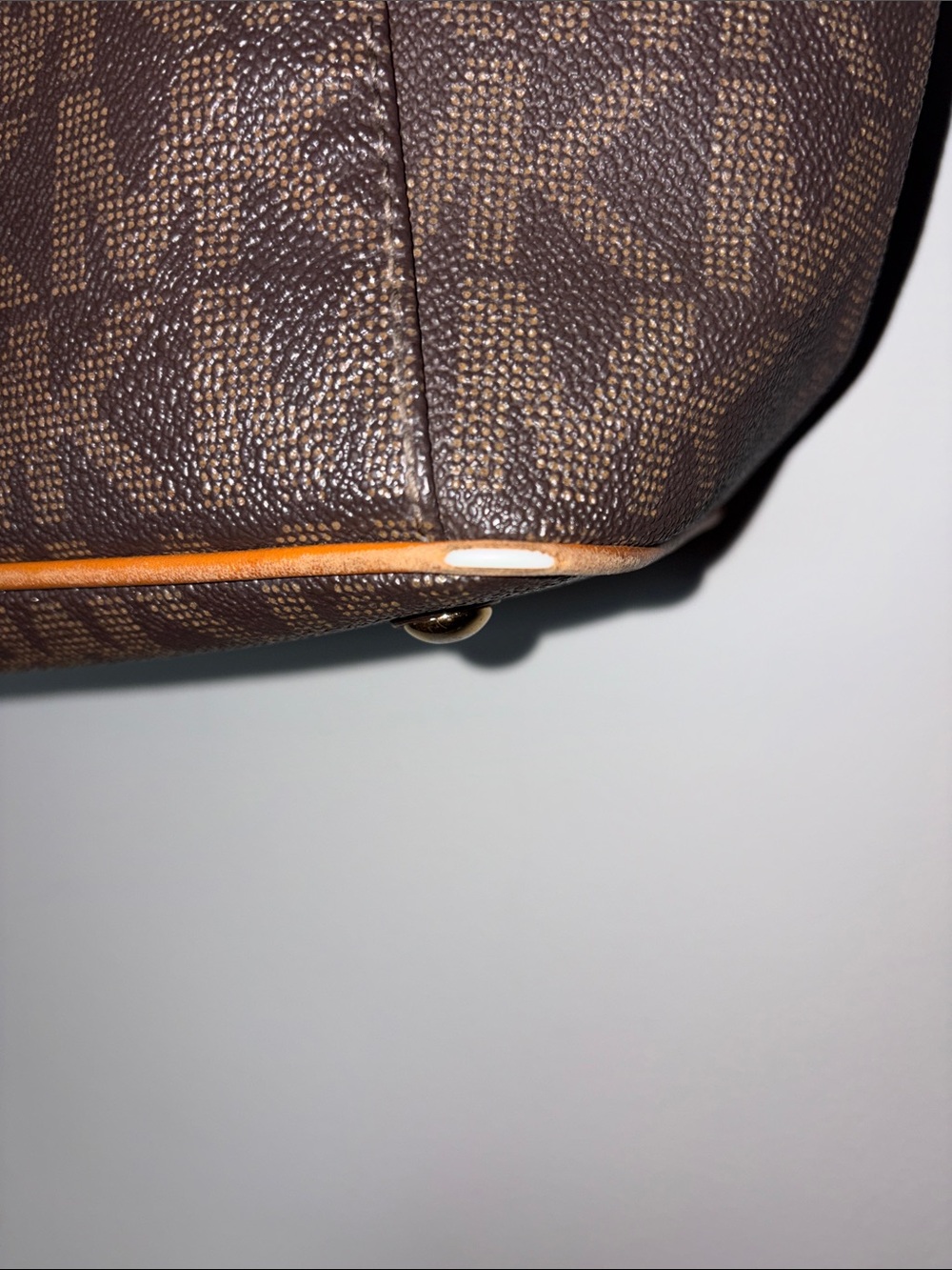 Michael Kors Brown Logo Tote with Tan Leather Trim - Picture 7 of 10